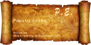 Papity Erika névjegykártya
